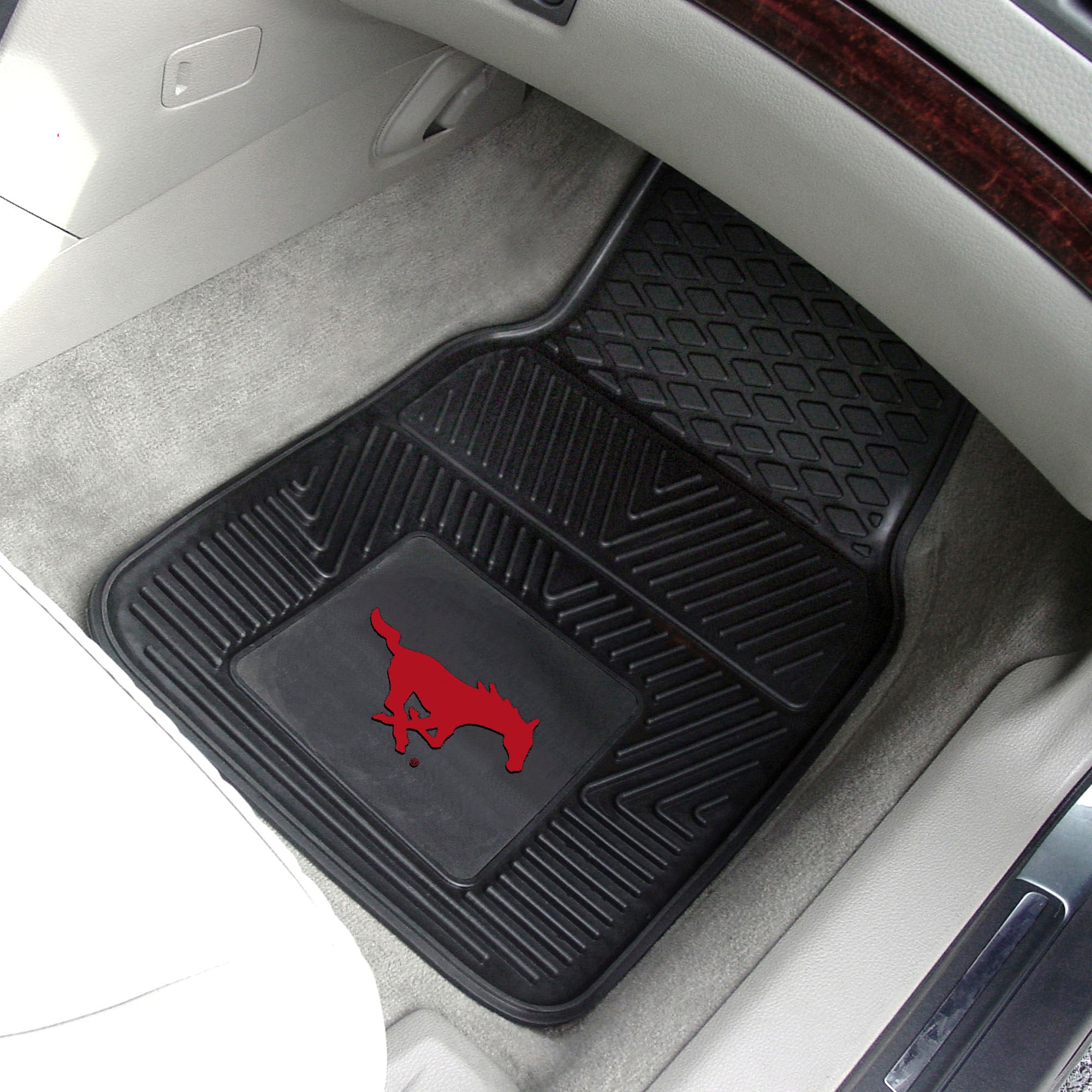 SMU Mustangs Heavy Duty Car Mat Set - 2 Pieces