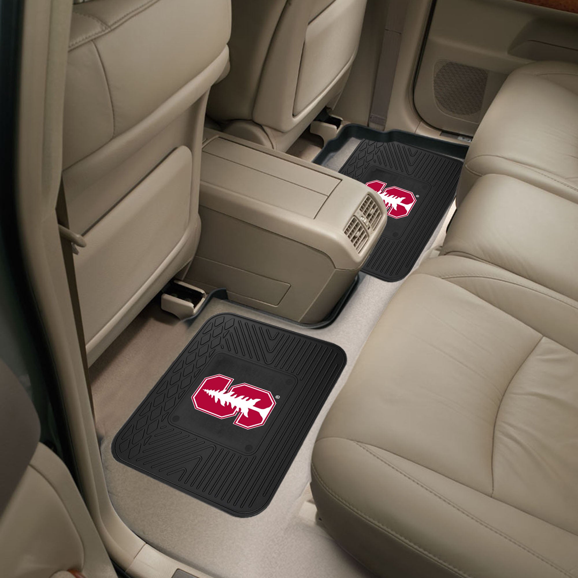 Stanford Cardinal Back Seat Car Utility Mats - 2 Piece Set