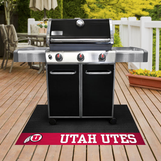 Utah Utes Vinyl Grill Mat - 26in. x 42in.