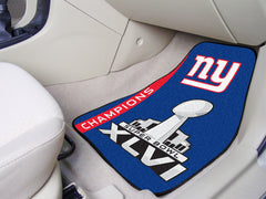 New York Giants Front Carpet Car Mat Set - 2 Pieces, 2012 Super Bowl XLVI Champions