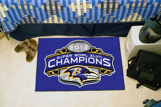 Baltimore Ravens 2013 Super Bowl XLVII Champions Starter Mat Accent Rug - 19in. x 30in. - Baltimore Ravens