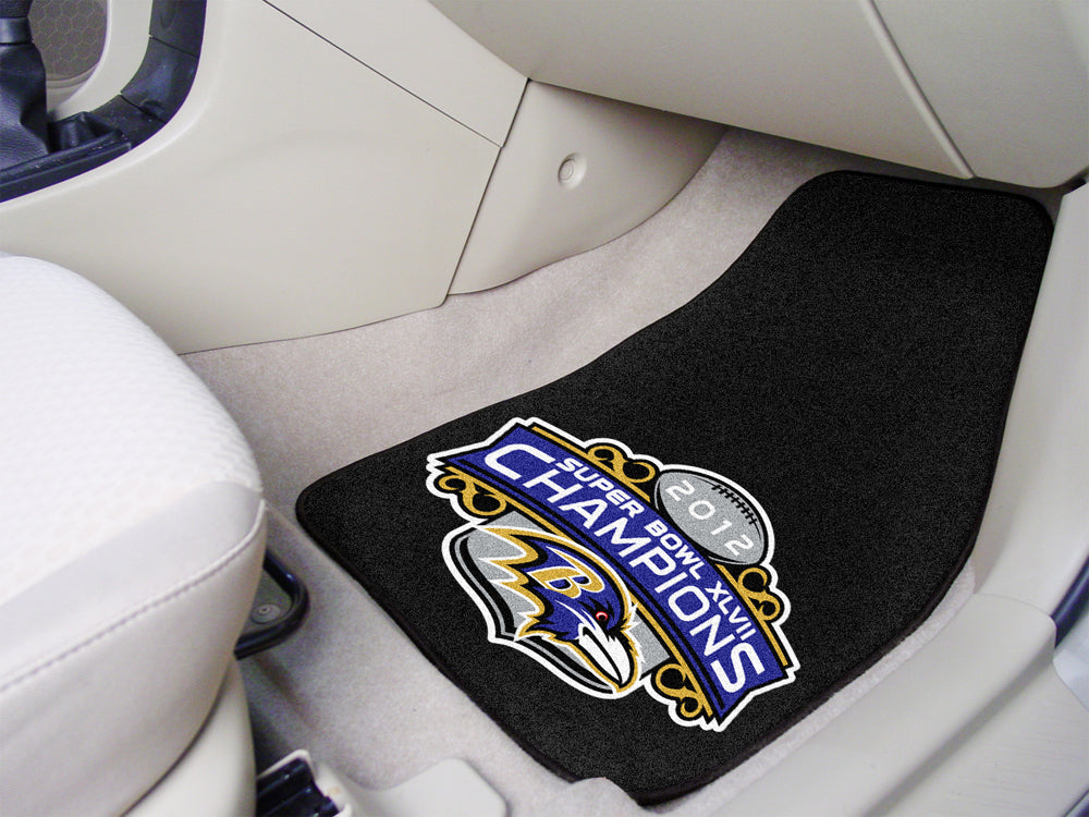 Baltimore Ravens 2013 Super Bowl XLVII Champions Front Carpet Car Mat Set - 2 Pieces