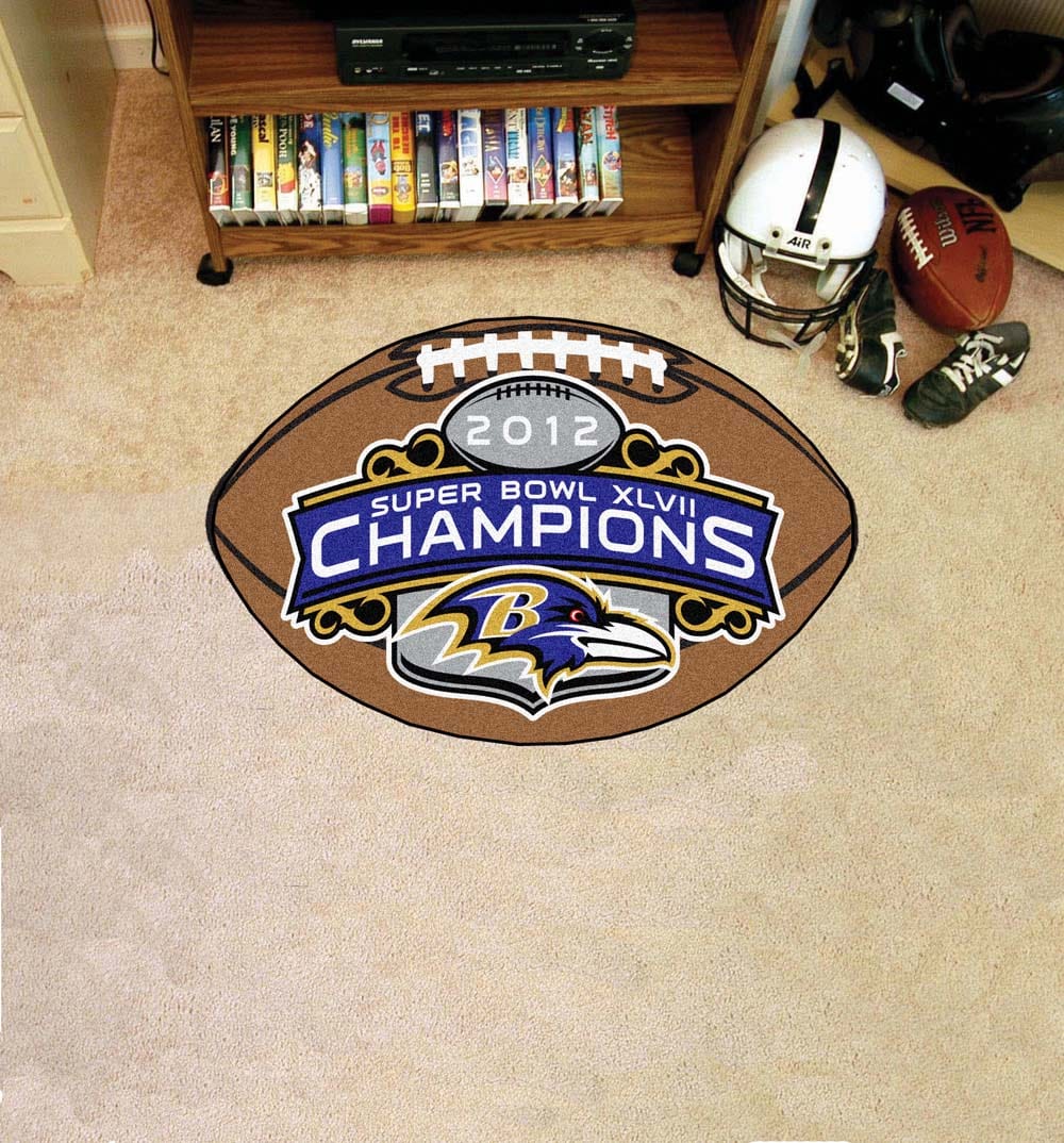 Baltimore Ravens 2013 Super Bowl XLVII Champions Football Rug - 20.5in. x 32.5in. - Baltimore Ravens