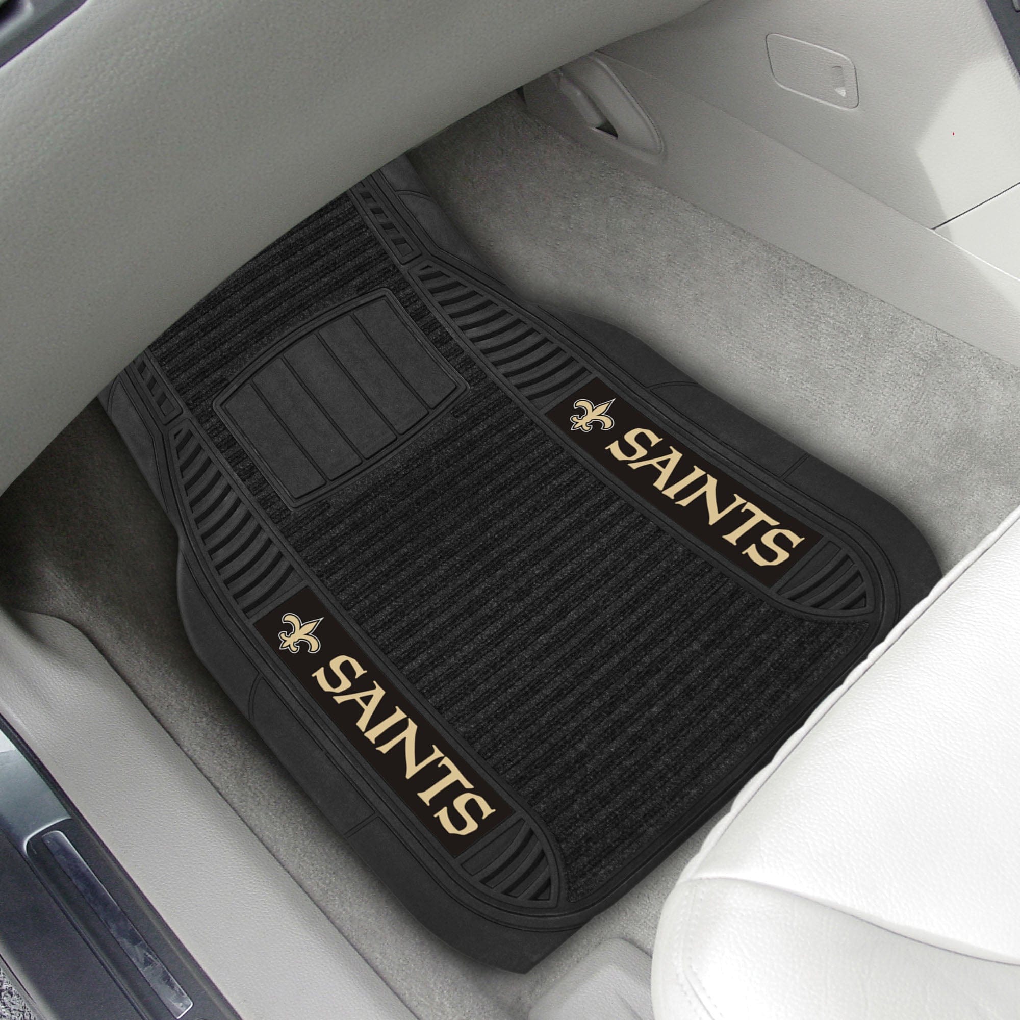 New Orleans Saints 2 Piece Deluxe Car Mat Set - New Orleans Saints