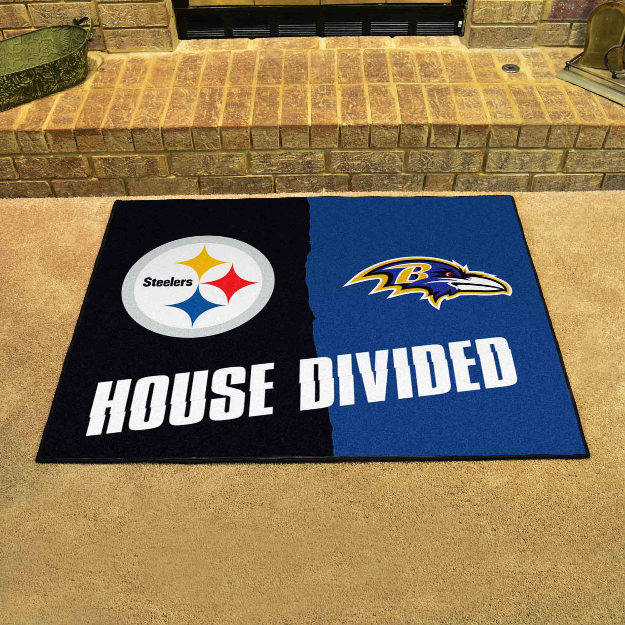 NFL House Divided - Steelers / Ravens House Divided Rug - 34 in. x 42.5 in. - NFL House Divided - Steelers / Ravens