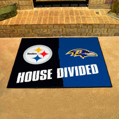 NFL House Divided - Steelers / Ravens House Divided Rug - 34 in. x 42.5 in. - NFL House Divided - Steelers / Ravens