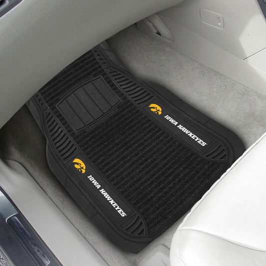 Iowa Hawkeyes 2 Piece Deluxe Car Mat Set