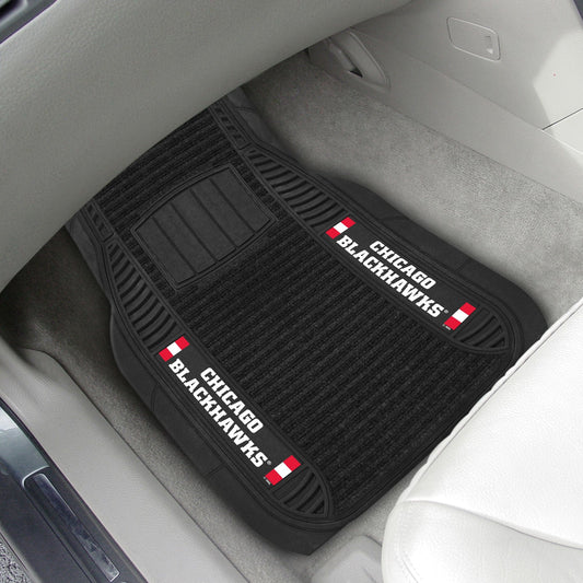 Chicago Blackhawks 2 Piece Deluxe Car Mat Set - Chicago Blackhawks