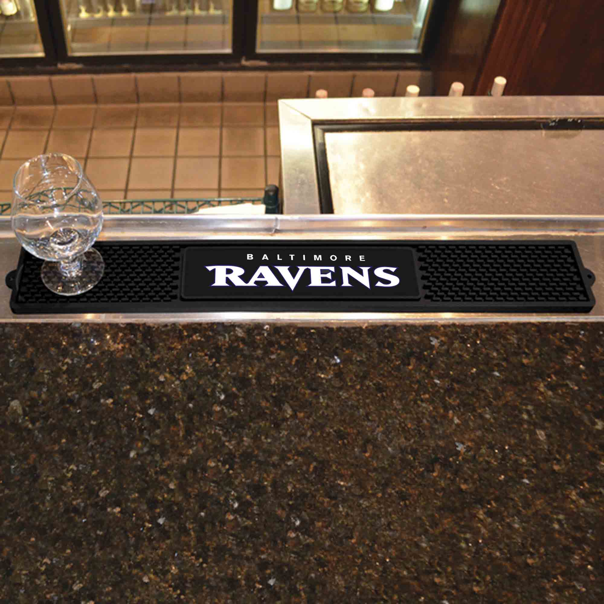 Baltimore Ravens Bar Drink Mat - 3.25in. x 24in. - Baltimore Ravens