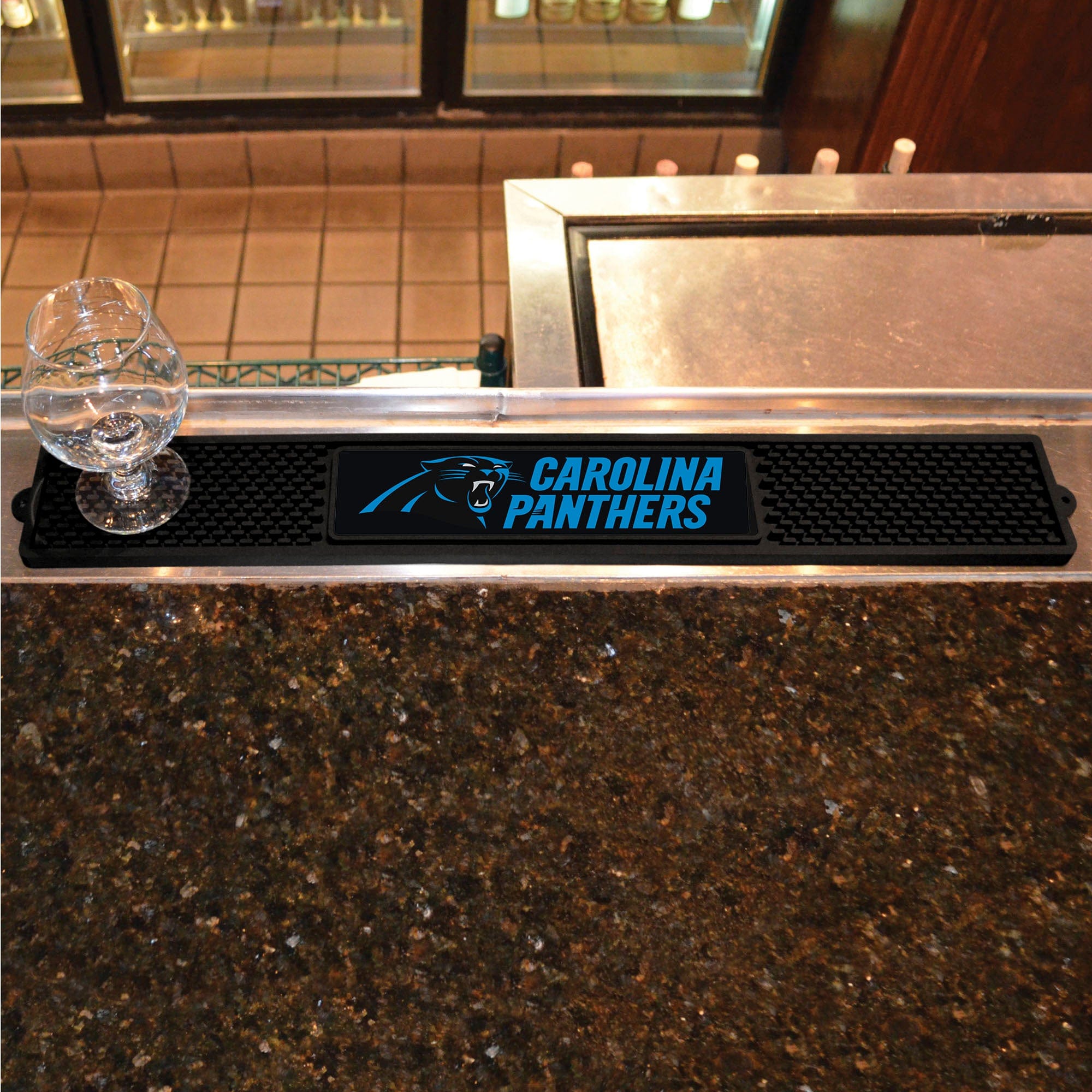 Carolina Panthers Bar Drink Mat - 3.25in. x 24in. - Carolina Panthers