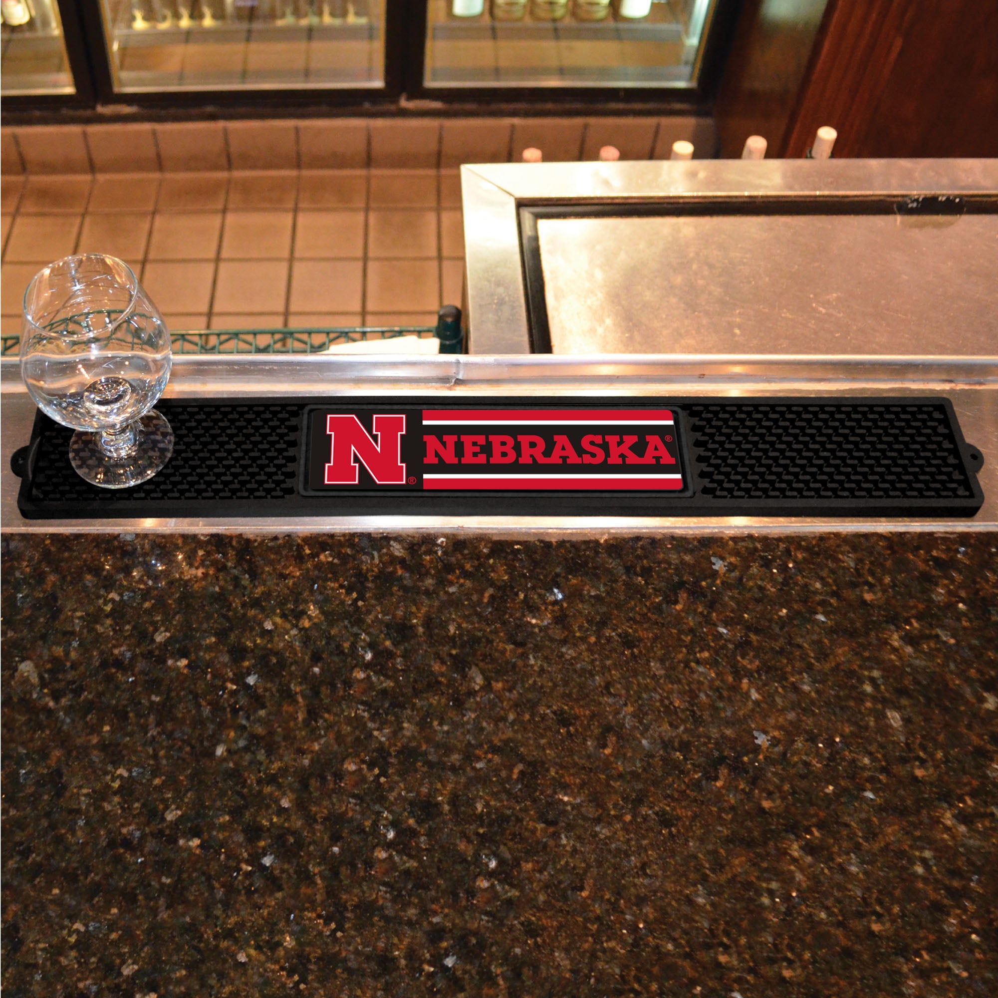 Nebraska Cornhuskers Bar Drink Mat - 3.25in. x 24in.