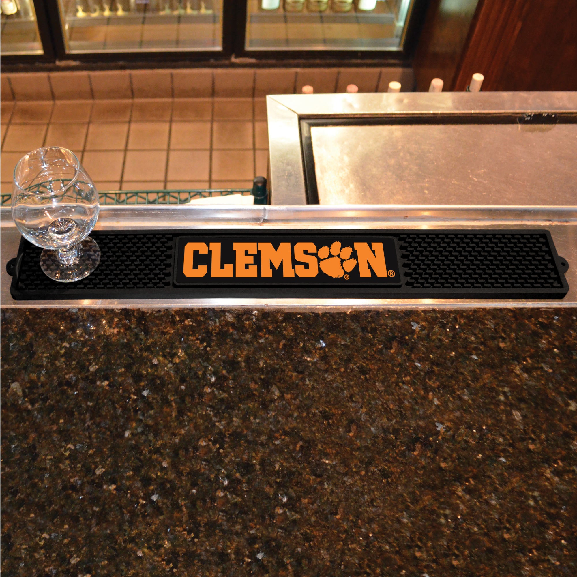 Clemson Tigers Bar Drink Mat - 3.25in. x 24in. - Clemson