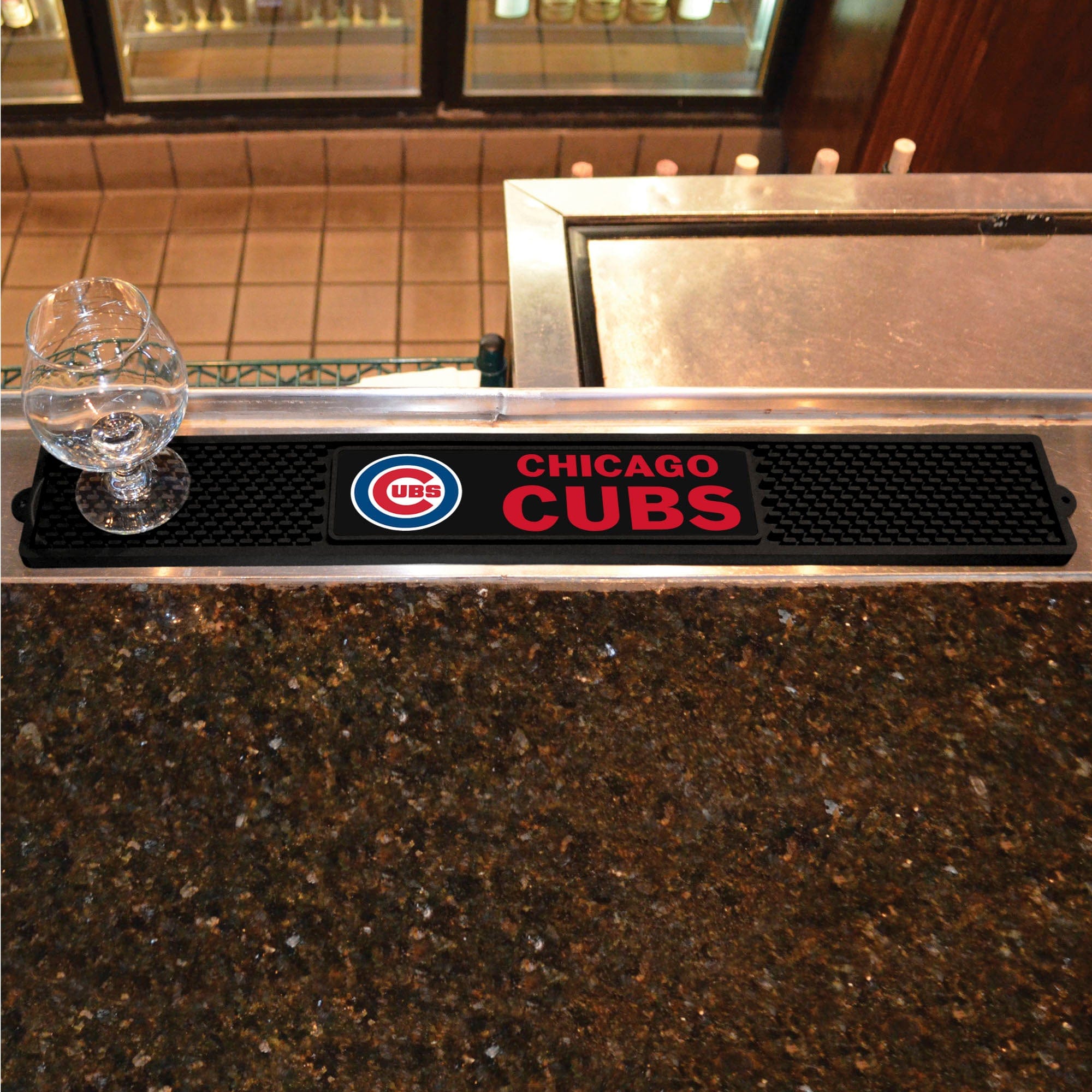 Chicago Cubs Bar Drink Mat - 3.25in. x 24in. - Chicago Cubs