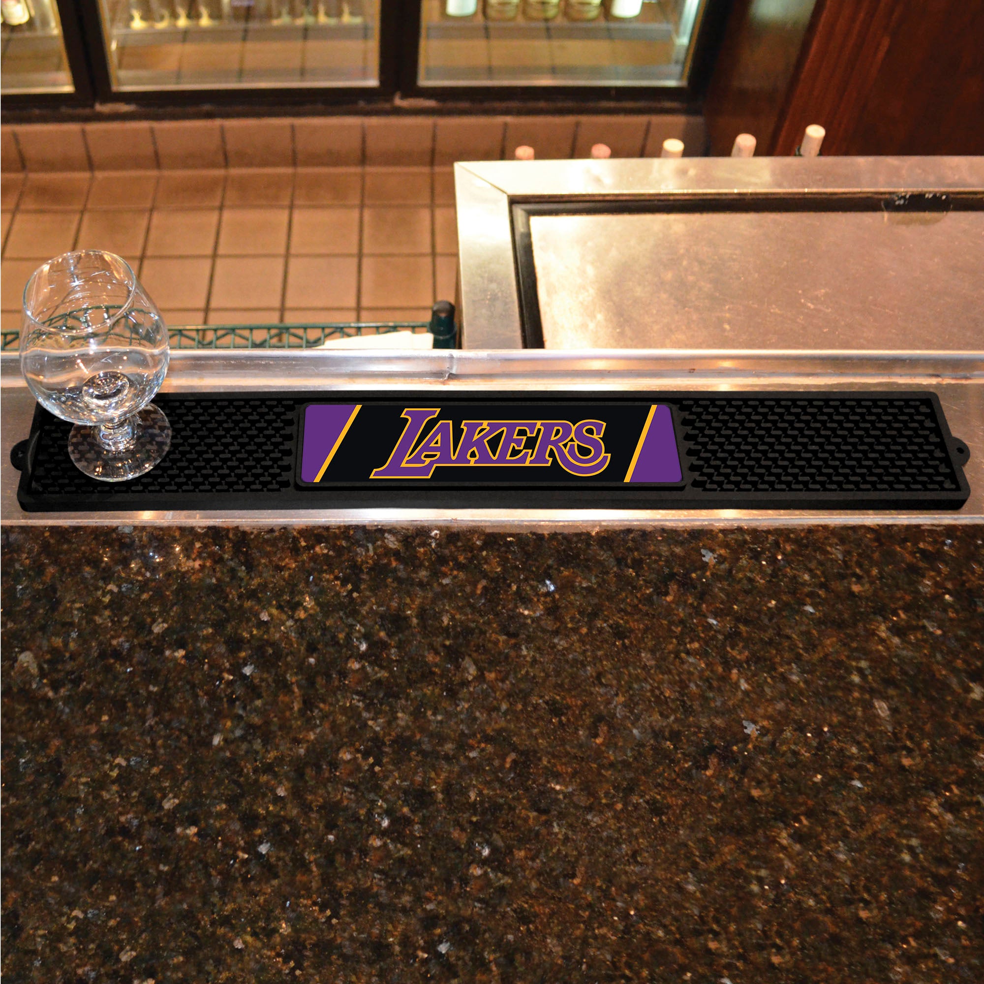 Los Angeles Lakers Bar Drink Mat - 3.25in. x 24in.