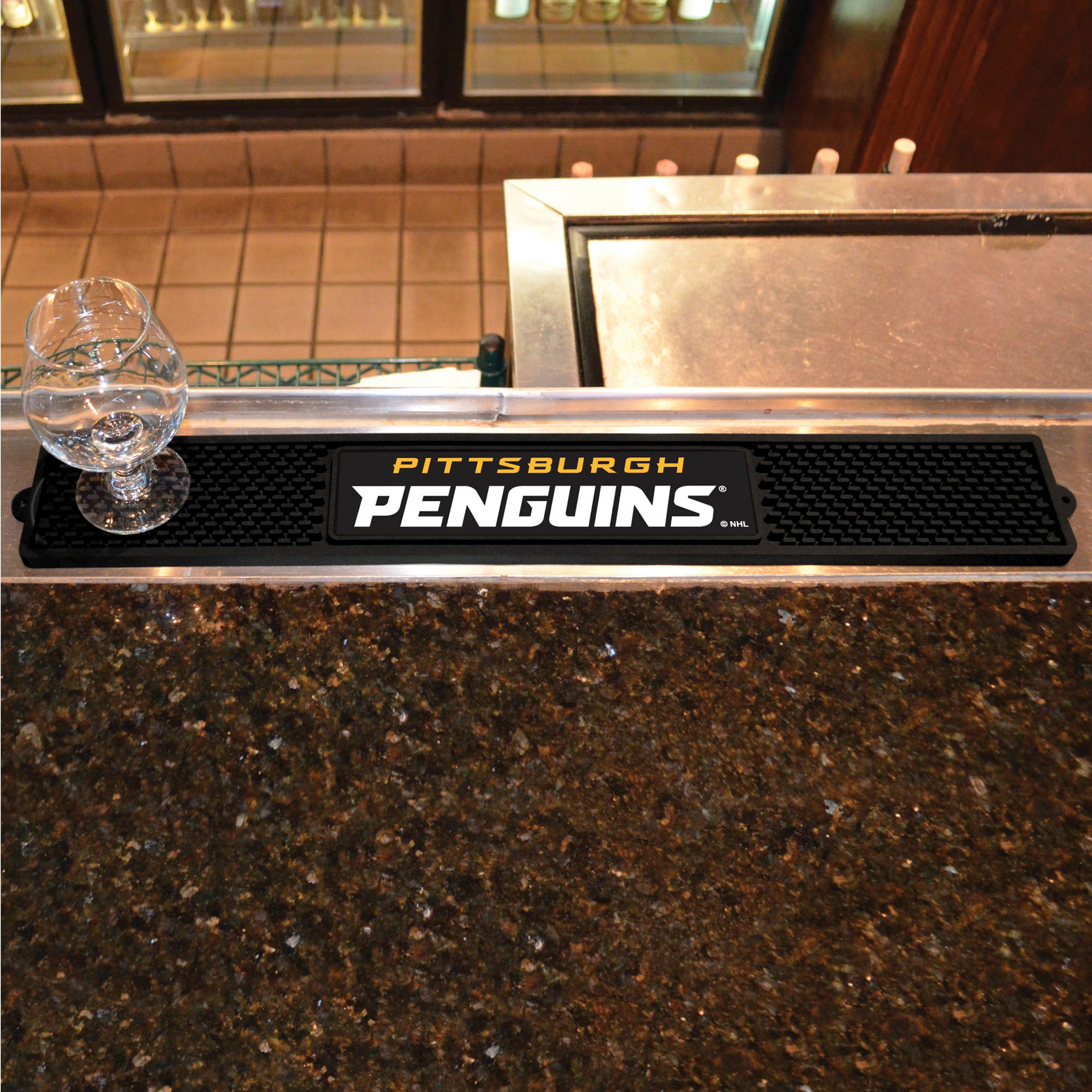 Pittsburgh Penguins Bar Drink Mat - 3.25in. x 24in.