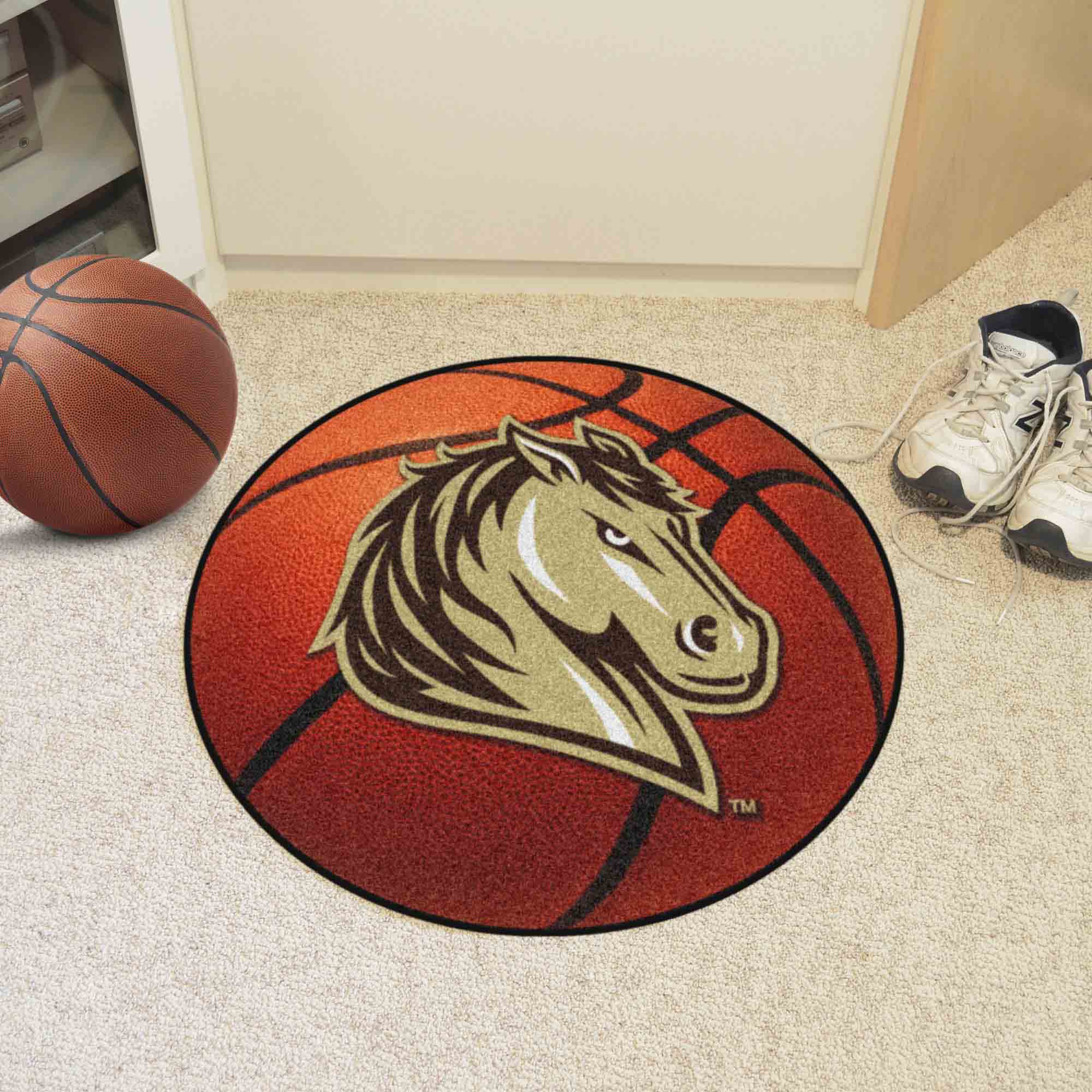 Southwest Minnesota State Mustangs Basketball Rug - 27in. Diameter