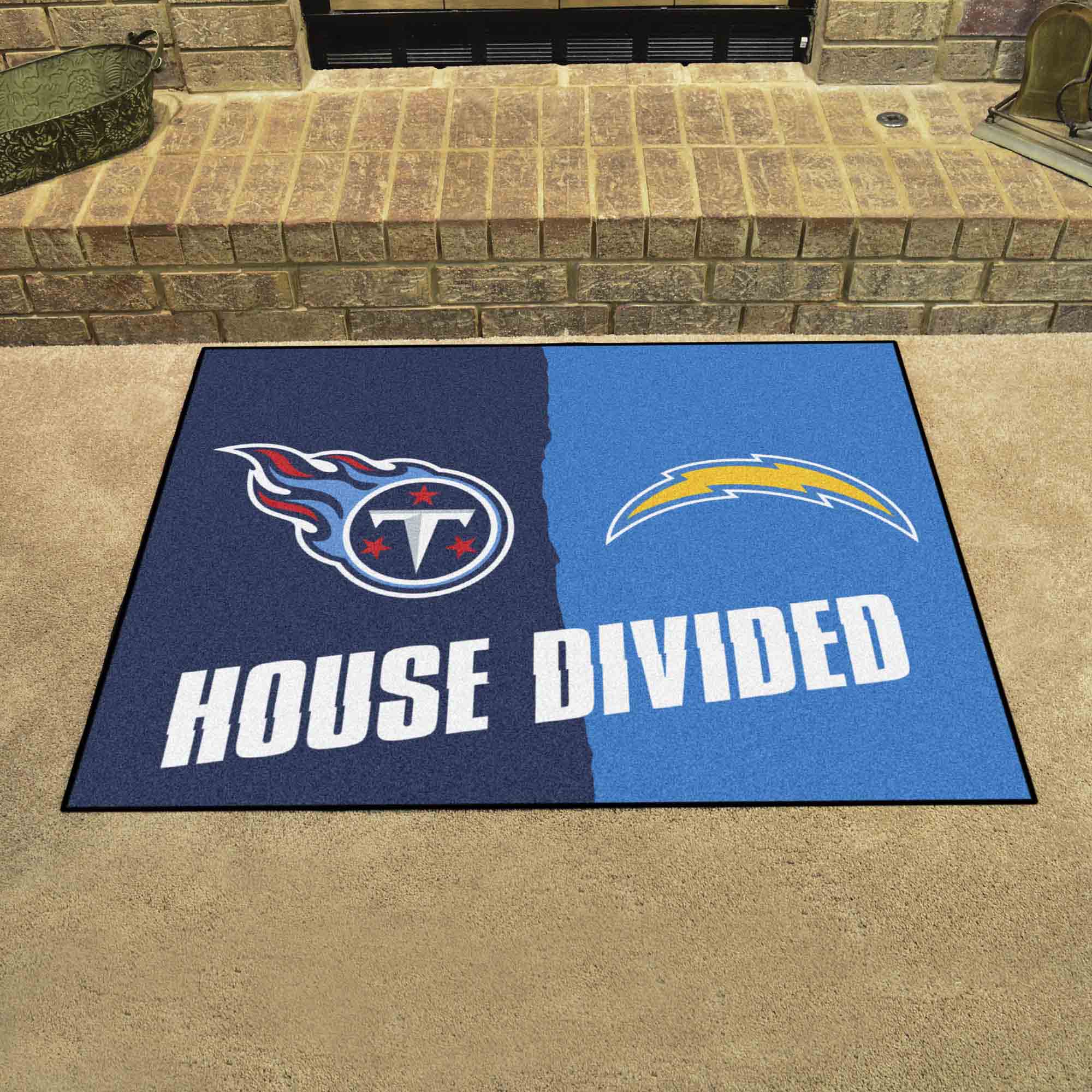 NFL House Divided - Chargers/ Titans House Divided Rug - 34 in. x 42.5 in. - NFL House Divided - Chargers / Titans