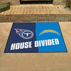 NFL House Divided - Chargers/ Titans House Divided Rug - 34 in. x 42.5 in. - NFL House Divided - Chargers / Titans