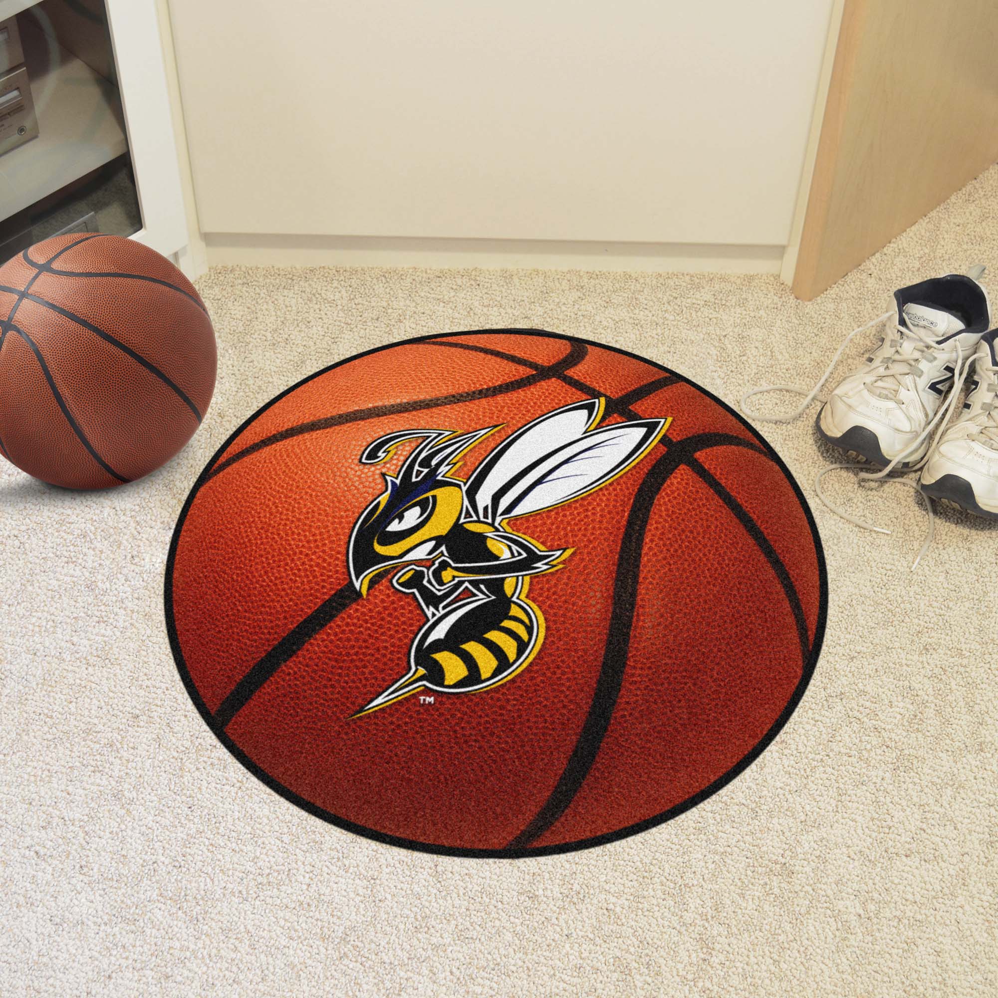 Montana State Billings Yellow Jackets Basketball Rug - 27in. Diameter