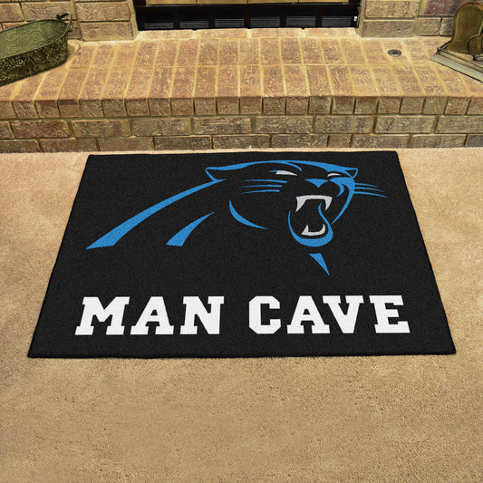 Carolina Panthers Man Cave All-Star Rug - 34 in. x 42.5 in. - Carolina Panthers