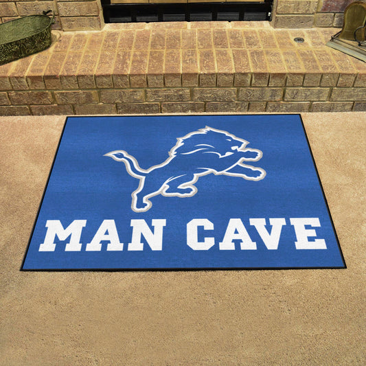 Detroit Lions Man Cave All-Star Rug - 34 in. x 42.5 in. - Detroit Lions