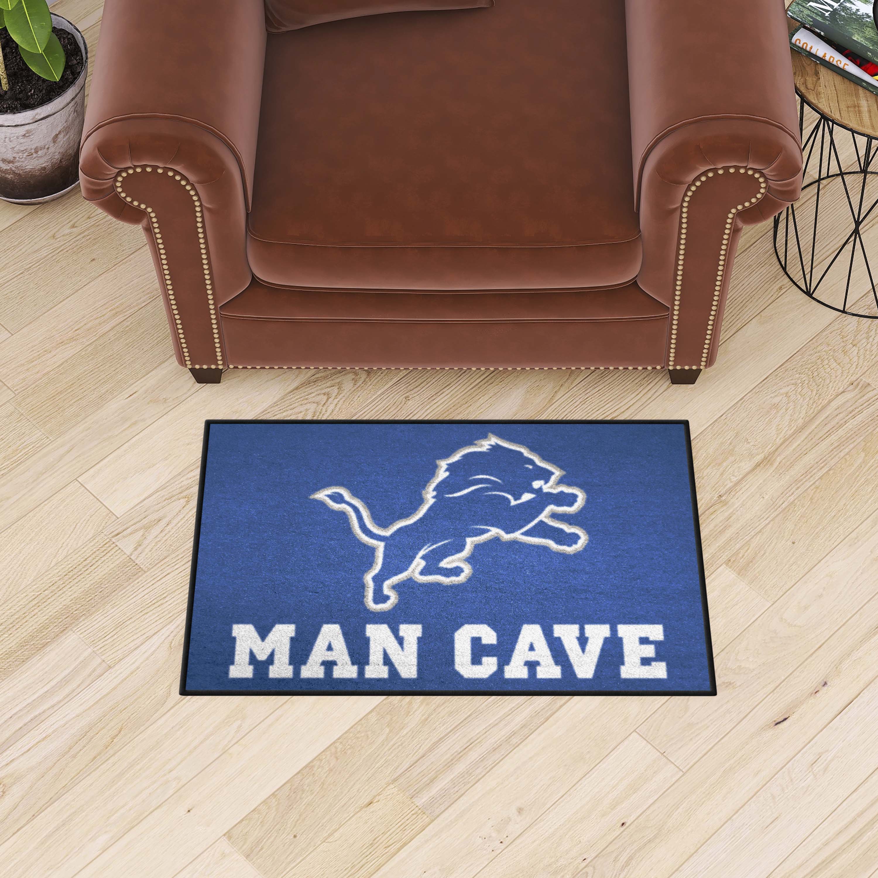 Detroit Lions Man Cave Starter Mat Accent Rug - 19in. x 30in.