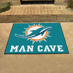 Miami Dolphins Man Cave All-Star Rug - 34 in. x 42.5 in. - Miami Dolphins