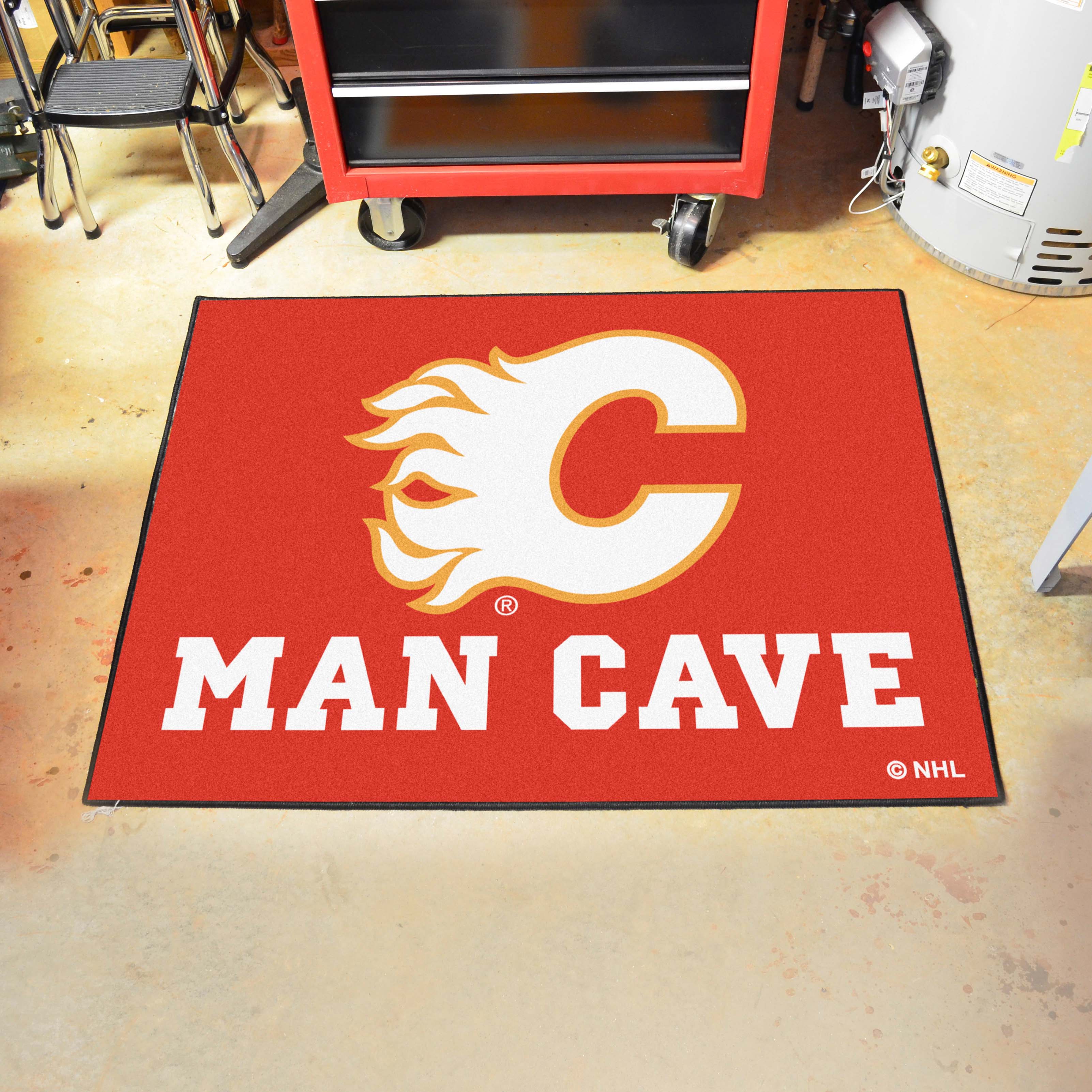 Calgary Flames Man Cave All-Star Rug - 34 in. x 42.5 in. - Calgary Flames