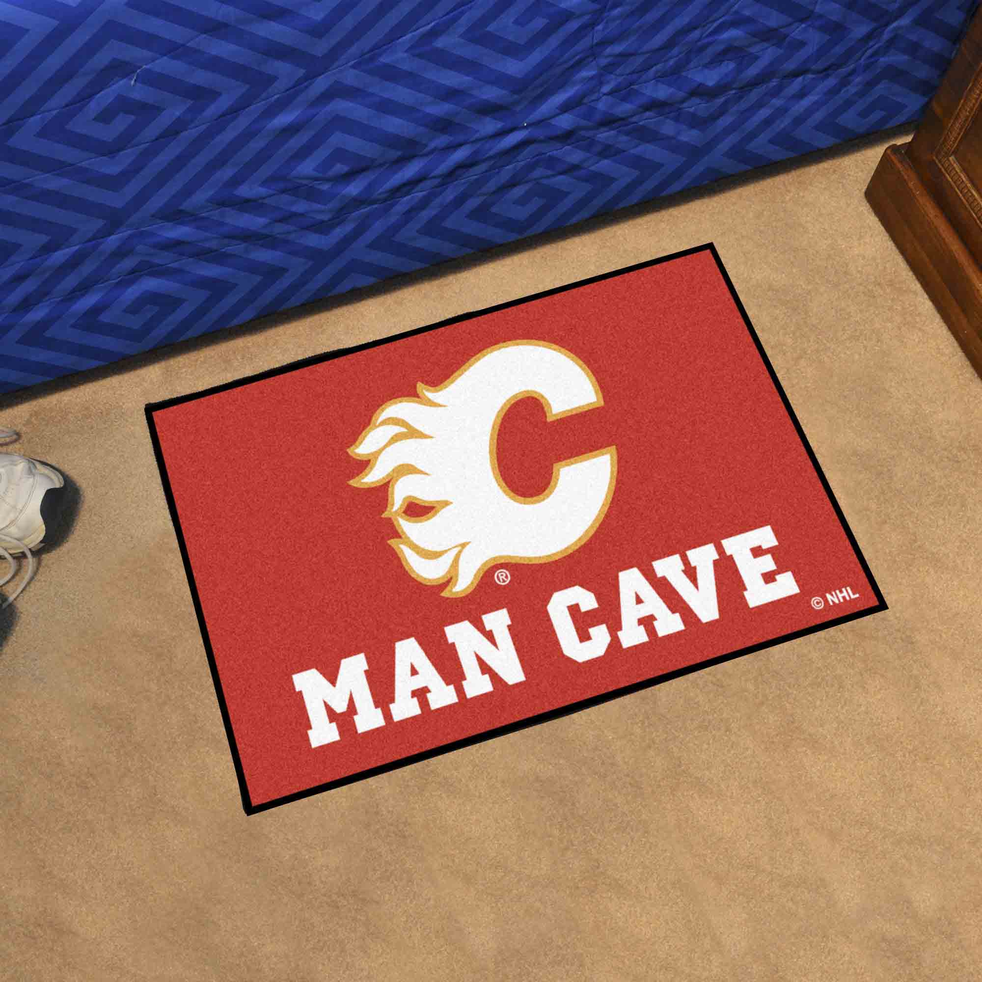 Calgary Flames Man Cave Starter Mat Accent Rug - 19in. x 30in. - Calgary Flames