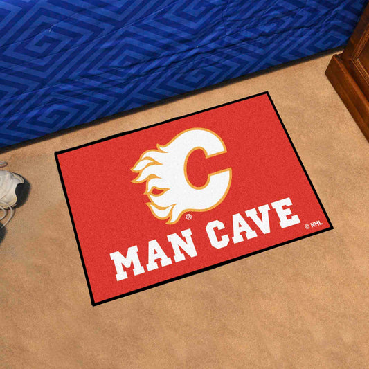 Calgary Flames Man Cave Starter Mat Accent Rug - 19in. x 30in. - Calgary Flames