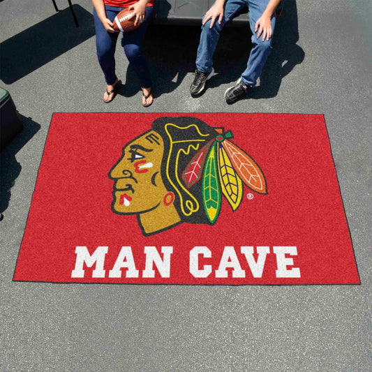 Chicago Blackhawks Man Cave Ulti-Mat Rug - 5ft. x 8ft.