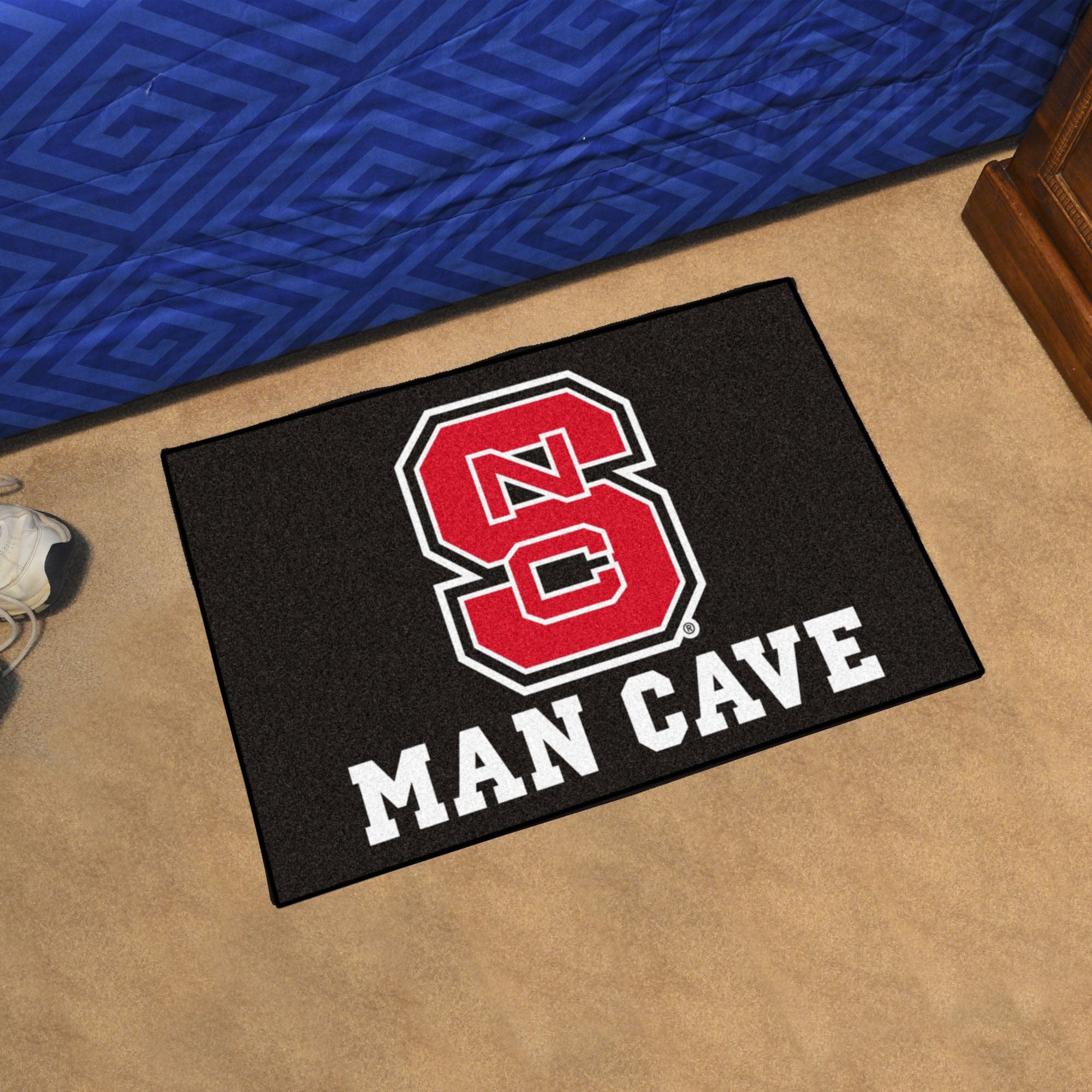 NC State Wolfpack Man Cave Starter Mat Accent Rug - 19in. x 30in., NSC Logo - NC State