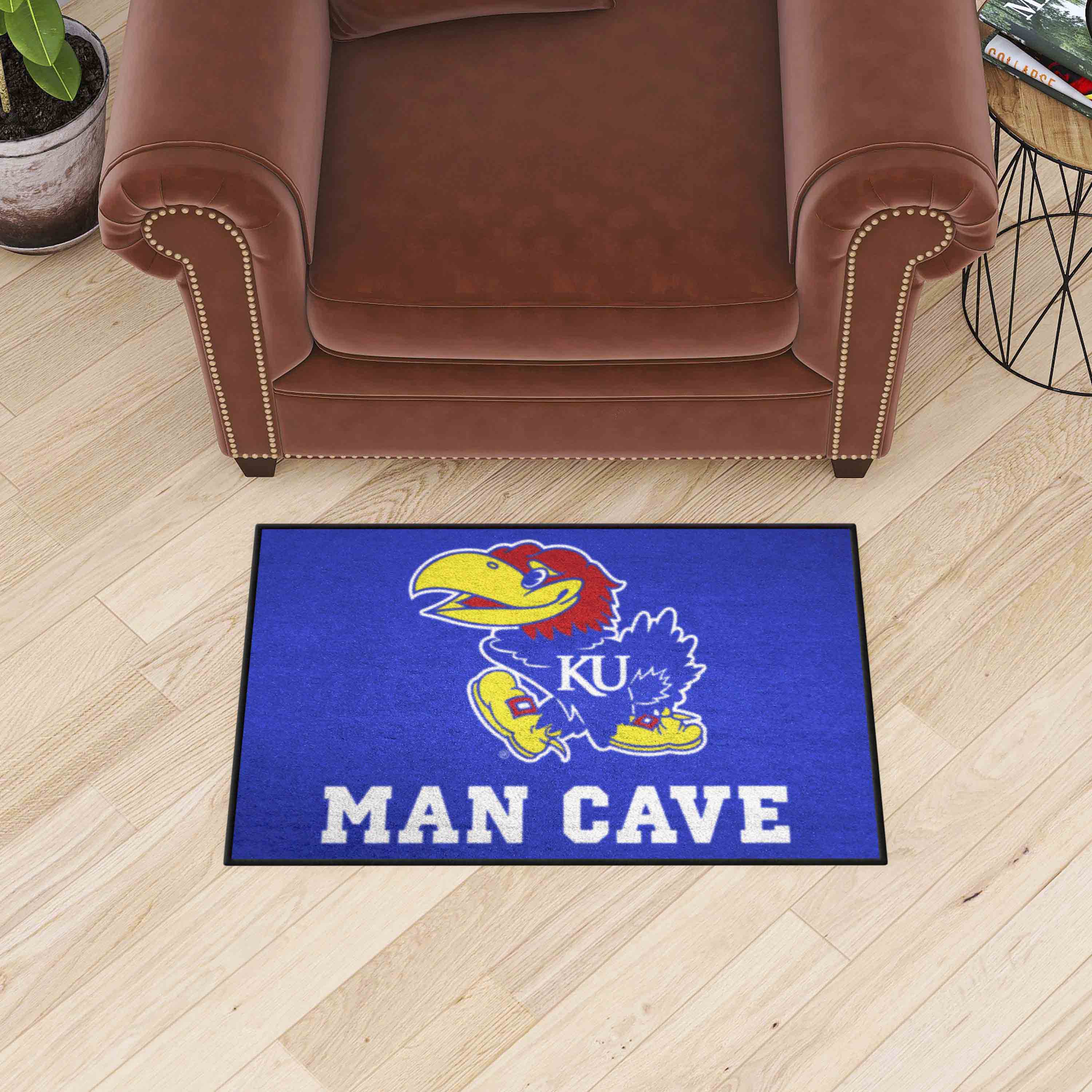 Kansas Jayhawks Man Cave Starter Mat Accent Rug - 19in. x 30in.