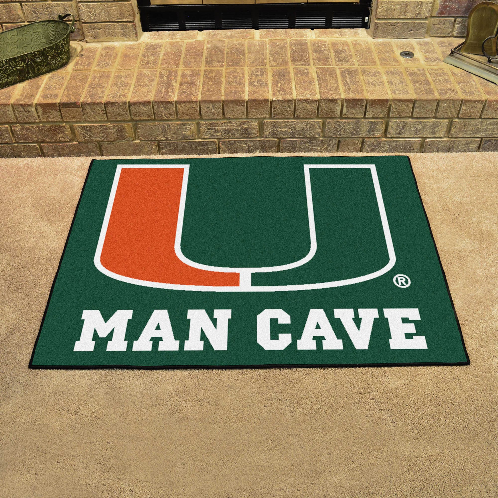 Miami Hurricanes Man Cave All-Star Rug - 34 in. x 42.5 in. - Miami