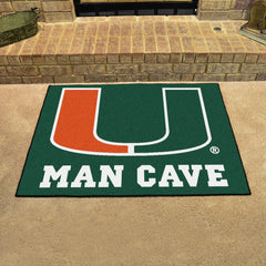 Miami Hurricanes Man Cave All-Star Rug - 34 in. x 42.5 in.