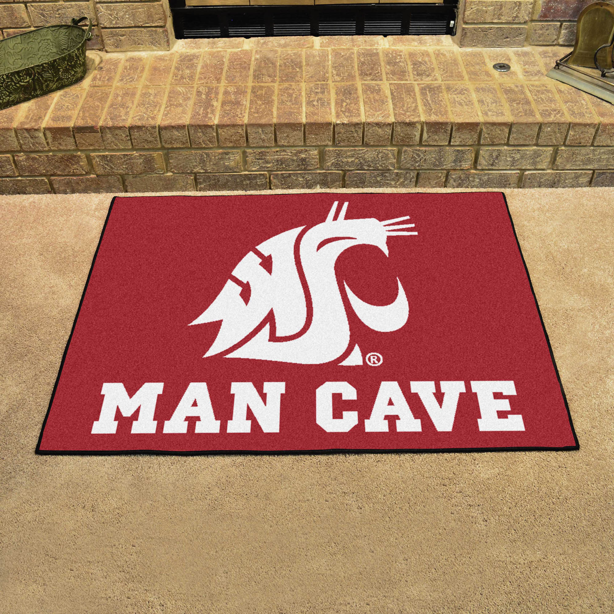 Washington State Cougars Man Cave All-Star Rug - 34 in. x 42.5 in.