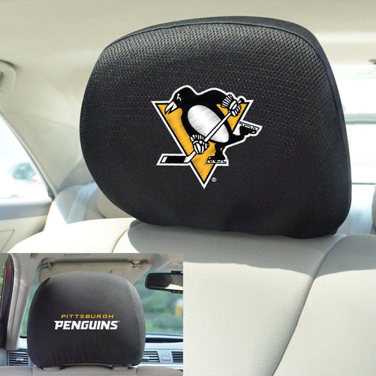 Pittsburgh Penguins Embroidered Head Rest Cover Set - 2 Pieces