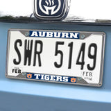 Auburn Tigers Chrome Metal License Plate Frame, 6.25in x 12.25in