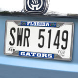 Florida Gators Chrome Metal License Plate Frame, 6.25in x 12.25in