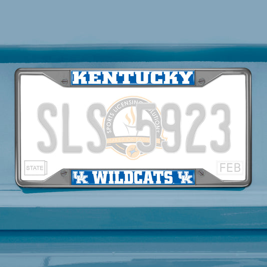 Kentucky Wildcats Chrome Metal License Plate Frame, 6.25in x 12.25in