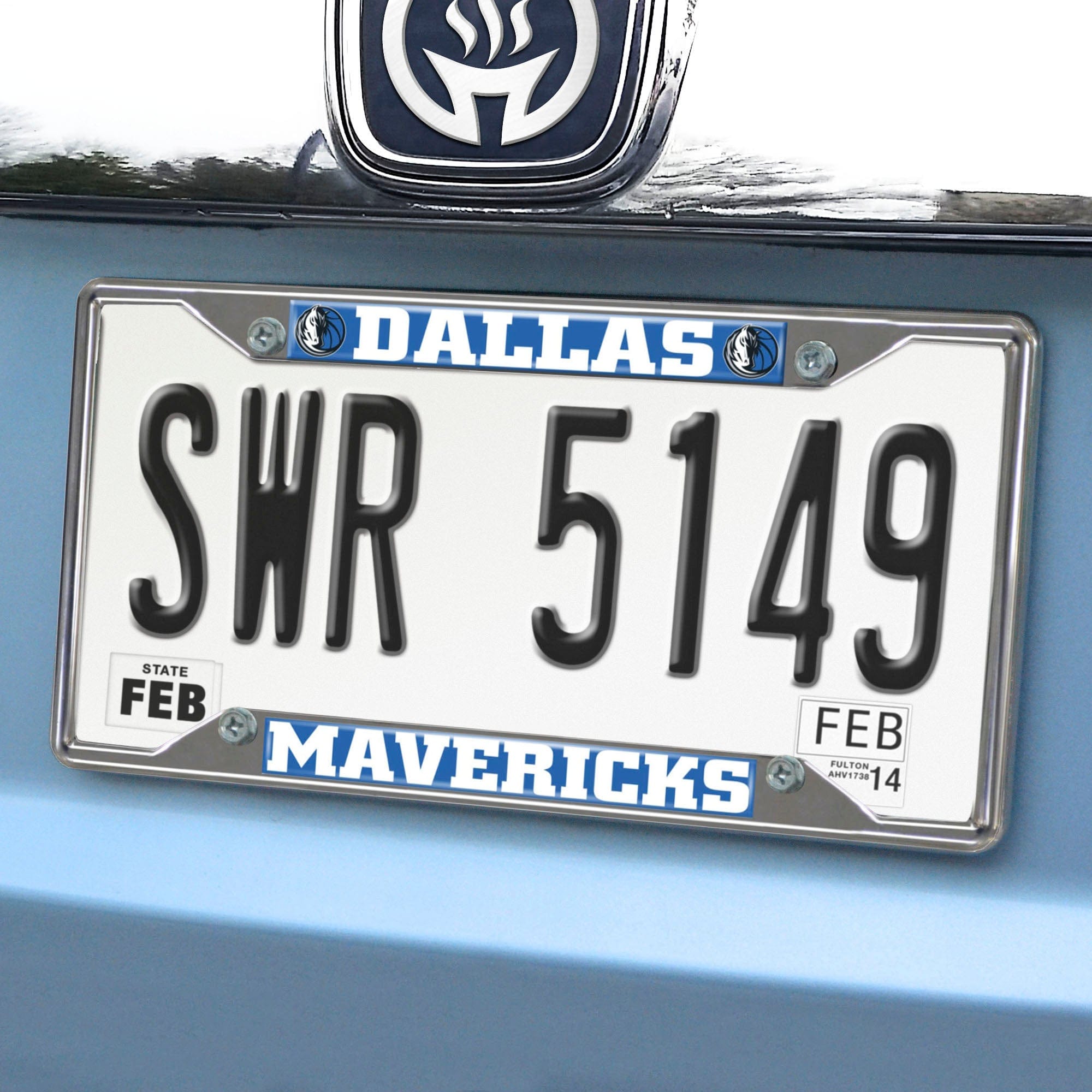 Dallas Mavericks Chrome Metal License Plate Frame, 6.25in x 12.25in - Dallas Mavericks