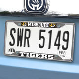 Missouri Tigers Chrome Metal License Plate Frame, 6.25in x 12.25in