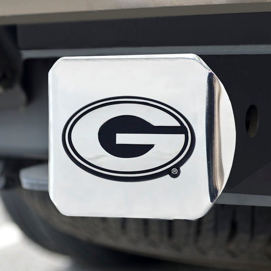 Georgia Bulldogs Chrome Metal Hitch Cover with Chrome Metal 3D Emblem