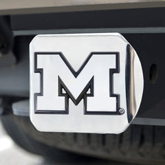 Michigan Wolverines Chrome Metal Hitch Cover with Chrome Metal 3D Emblem - Michigan