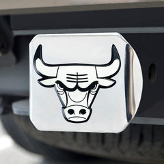 Chicago Bulls Chrome Metal Hitch Cover with Chrome Metal 3D Emblem - Chicago Bulls