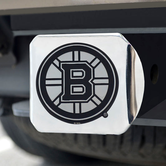 Boston Bruins Chrome Metal Hitch Cover with Chrome Metal 3D Emblem - Boston Bruins