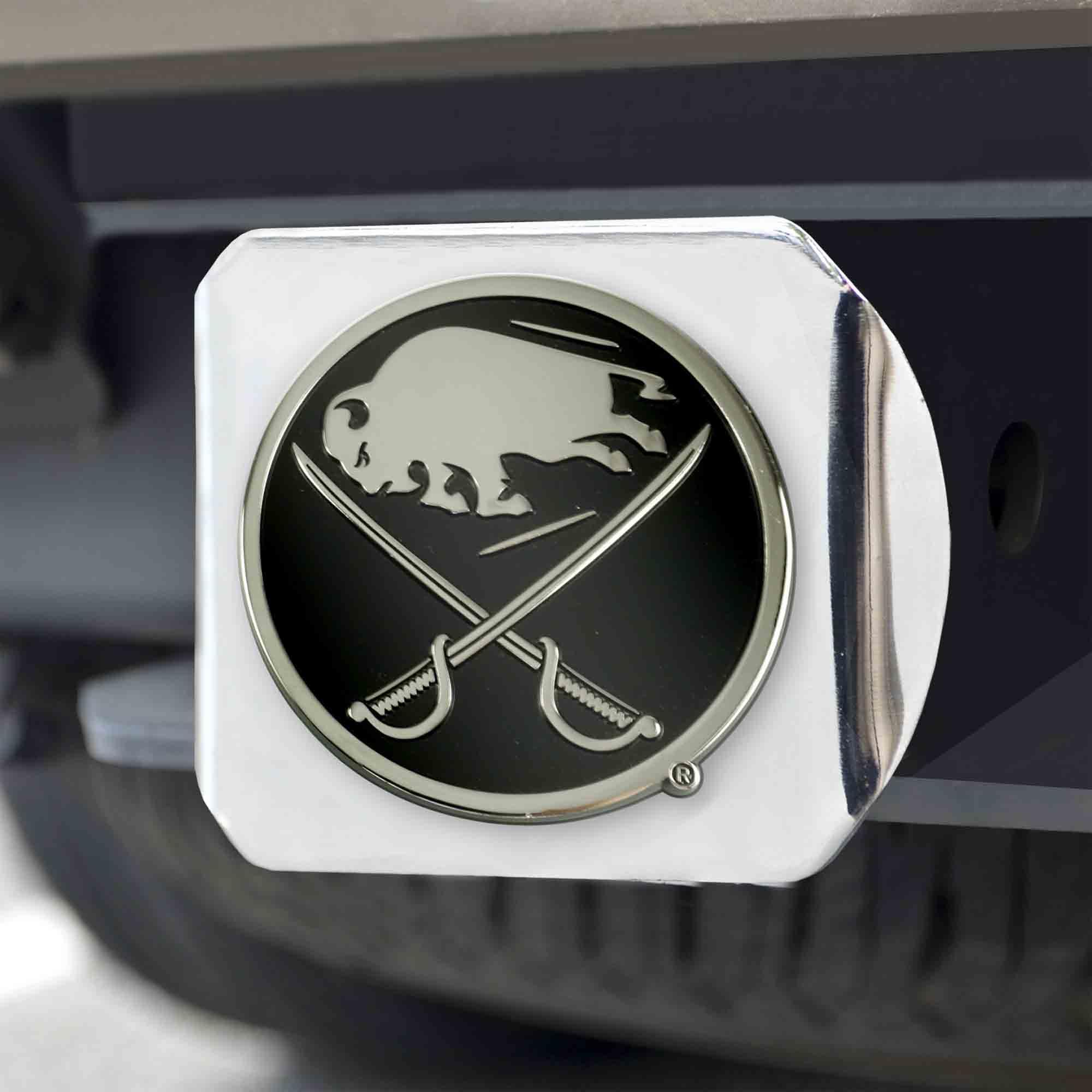 Buffalo Sabres Chrome Metal Hitch Cover with Chrome Metal 3D Emblem - Buffalo Sabres