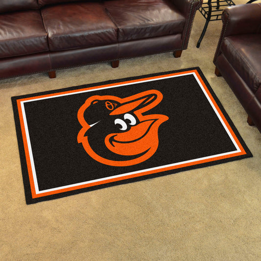 Baltimore Orioles 4ft. x 6ft. Plush Area Rug