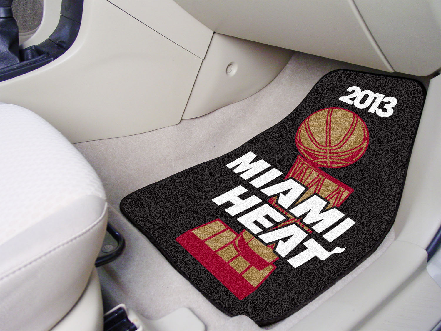 Miami Heat 2013 NBA Champions Front Carpet Car Mat Set - 2 Pieces