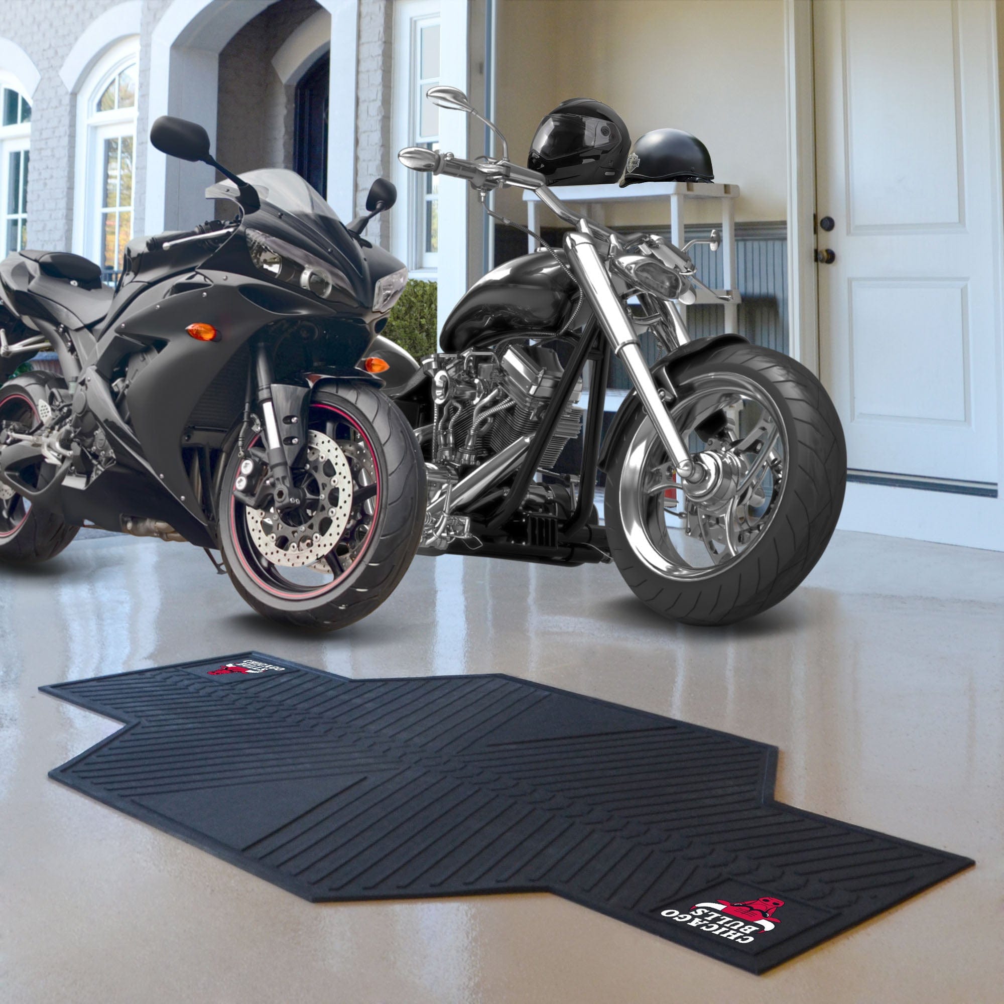 Chicago Bulls Motorcycle Mat - Chicago Bulls